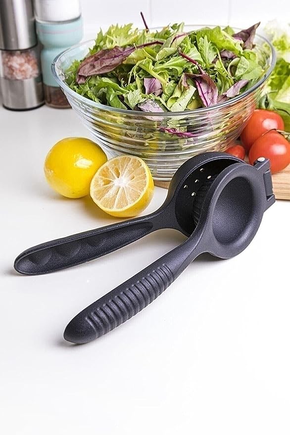 Manual Citrus Juicer Cast Iron Orange Squeezer Heavy Duty Hand Press for Maximum Juice Output, Effortless Use - Black