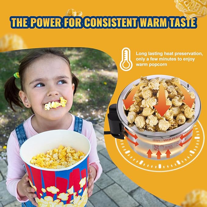 VEVOR Popcorn Maker, 300W Popcorn Popper Machine, 2.5 Oz Kettle Makes 4 QT per Batch, Tabletop Popcorn Maker with PP Door, Includes 2 Scoops and Tray, Movie Theater Style, Black