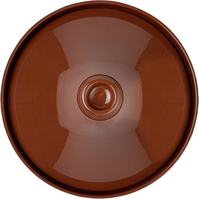Restaurantware-Terra Tek 26 Ounce Terracotta Tagine Pot, 1 Microwavable Tagine Pot - Glazed Interior, Oven-Ready, Terracotta Serving Dish, Dishwashable, For Cooking And Serving
