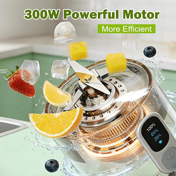 Portable Blender for Shakes and Smoothies - 300 Watt Small Blender 500ML Electric Juicer Personal Blenders for Shakes and Smoothies Portable juicer with Type-C Rechargeable