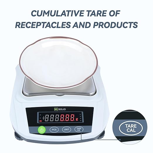U.S. Solid Digital Lab Scale 3000g x 0.01g Precision Analytical Balance Kitchen Jewelry Scientific Weighing - AC/DC Power