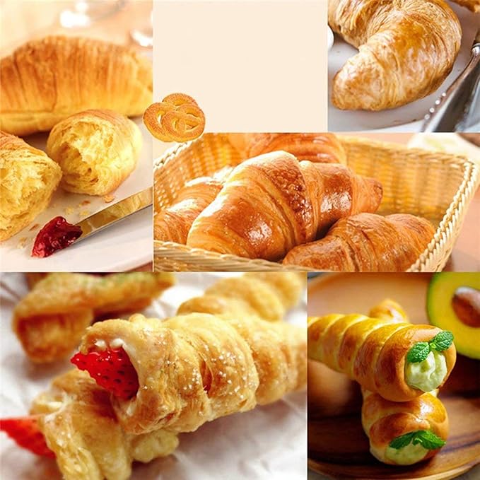 30 PCS Non-Stick Stainless Steel Cream Horn Molds - Large, 5" Big Size for DIY Cooking Danish Pastry, Lady Lock, Croissant, Ice Cream Egg Roll