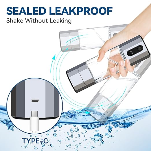 Hydrogen Water Bottle Generator, Portable Rechargeable Ionizer Machine with SPE/PEM Technology, Certified H2 Athletic Hydration, Health Care Gift for Family/Friends/Husband/Wife (Silver, 208ml)