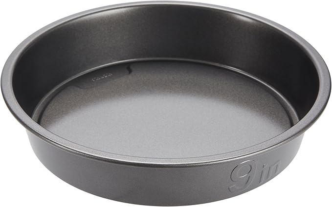 GoodCook PRO Round Cake Pan Nonstick Warp & Scratch-Resistant Dishwasher-Safe Carbon Steel Construction for Even Baking, 9-Inch Round, Gray