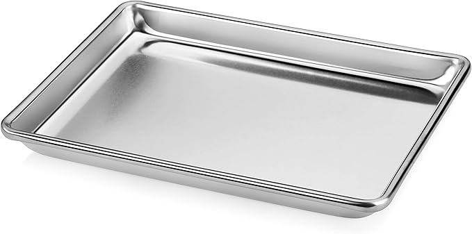 New Star Foodservice Commercial-Grade 18-Gauge Aluminum Sheet Pan/Bun Pan (9 x13 x1 inch (Quarter Size))