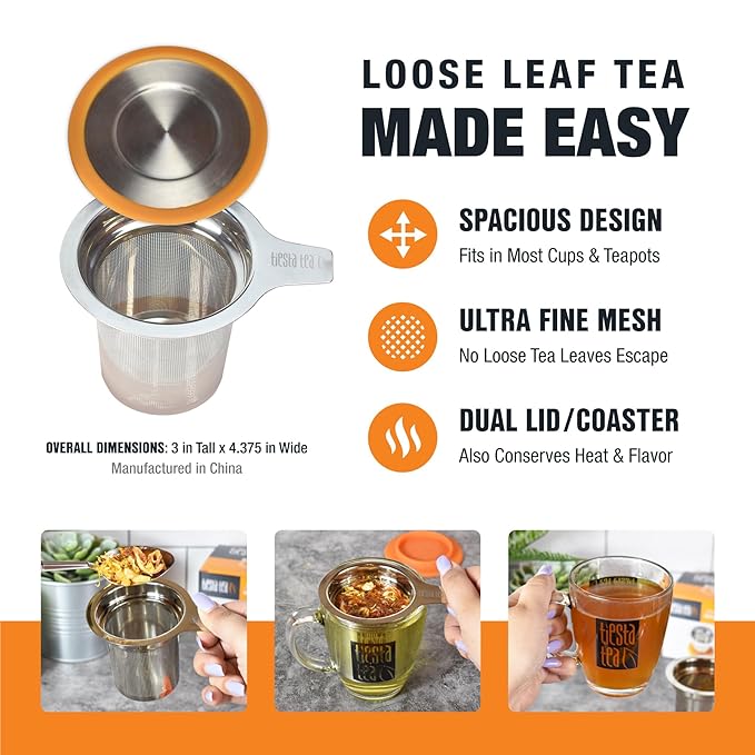 Tiesta Tea Brewbasket Stainless Steel Infuser Basket for Loose Leaf, Reusable Fine Mesh Strainer for Hot & Iced Drinks, Loose Leaf Steeper, Single Cup Tea Diffuser, Holds 5 Ounces