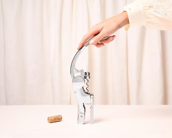 L'Atelier du Vin Oeno Motion Silver & Wood Lever Corkscrew | Luxury Wine Bottle Opener Premium Gift Box Hand Made Wine Tasting Accessories, Sommelier, Bartenders, Table Centerpiece Designed In France