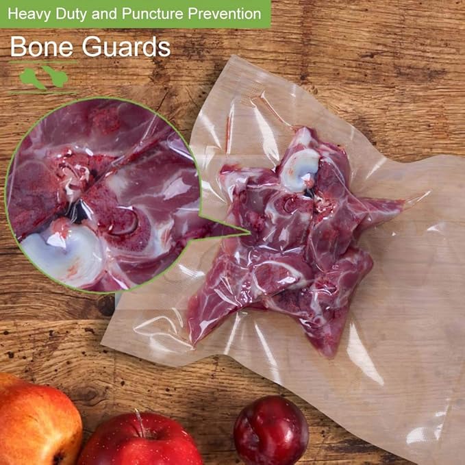 MakMeFre 100 Quart Size 8x12Inch Vacuum Freezer Sealer Bags for Food, BPA Free, Heavy Duty Commercial Grade, Sous Vide Vaccume Safe,Vaccume Seal Pre-Cut Bag