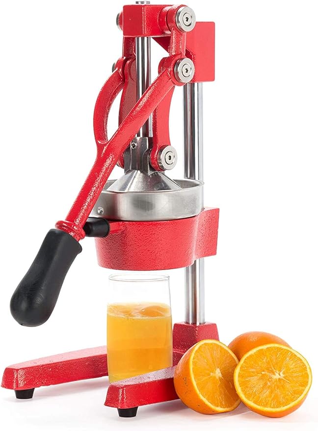 CO-Z Manual Citrus Juicer, Professional Orange and Lemon Juice Maker, Easy to Clean, Red