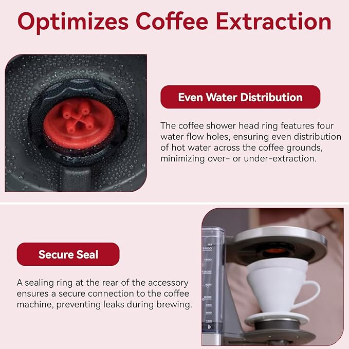 Shower Head Ring and Seal Compatible with Breville Drip Coffee Makers BDC450 BDC400 BDC455, Replacement Breville Precision Brewer Accessories & Spare Parts, 1 Set
