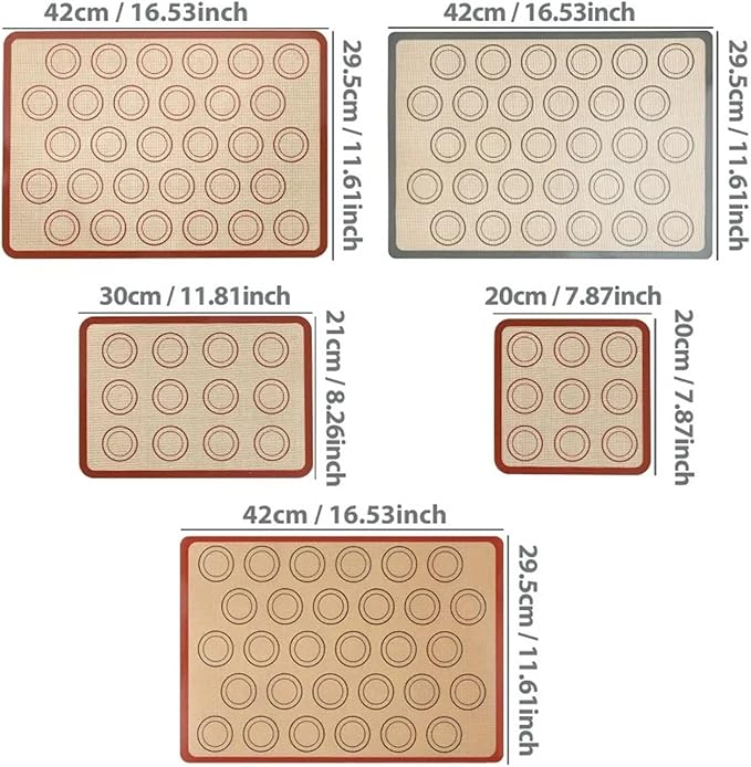 1 Piece Silicone Baking Mat Non Stick Heat Resistant Oven Liner Sheet for Cookie Macaron Bread Tool(Grey 42x29.5cm)