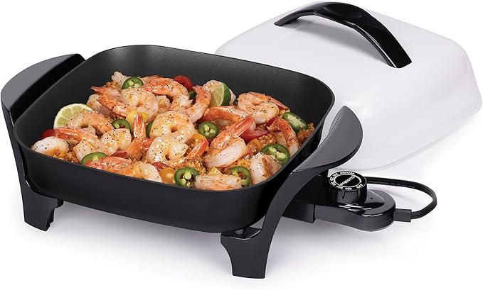Presto 06620 11-Inch Electric Skillet,Black/White