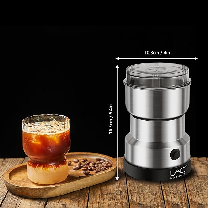 Coffee Grinder Electric & Spice Grinder, 150W Fast Grinding with Stainless Steel Blades | for Coffee Beans, Spices, Seeds, Herbs | Dry Food Mill | Mini Kitchen Grinder (Handheld)