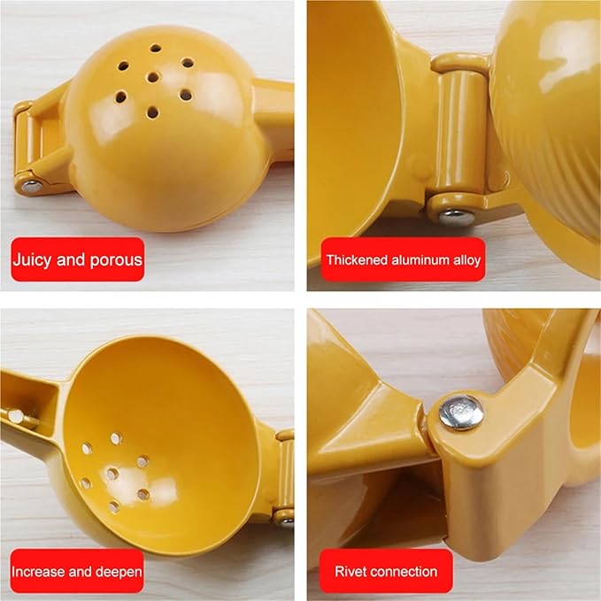 Home Manual Lemon Squeezer Aluminum Alloy Hand Pressed Citrus Orange Juicer Portable Kitchen Tool for Lime Lemon Home Use Yellow 1-5PCS(3pcs)