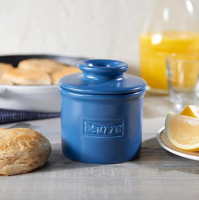 Butter Bell - The Original Butter Bell Crock by L. Tremain, French Ceramic Butter Dish, Café Matte Collection, Navy Matte