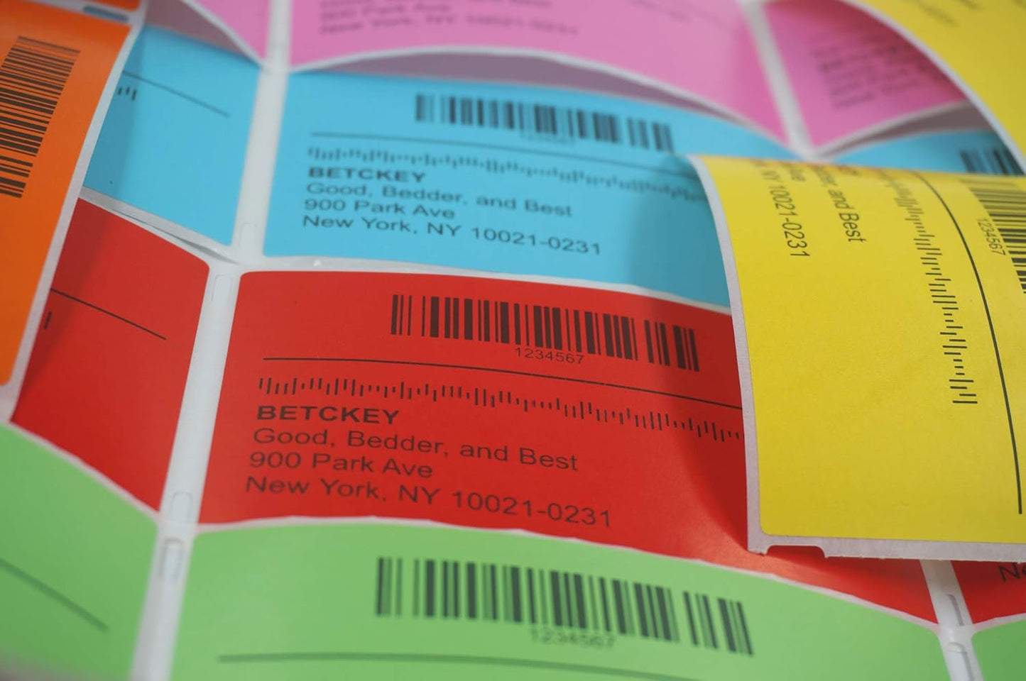 BETCKEY - 4" x 6" Shipping Labels Compatible with Zebra & Rollo Label Printer(not for dymo 4XL),Premium Adhesive & Perforated[Yellow, 6 Rolls, 1500 Labels]