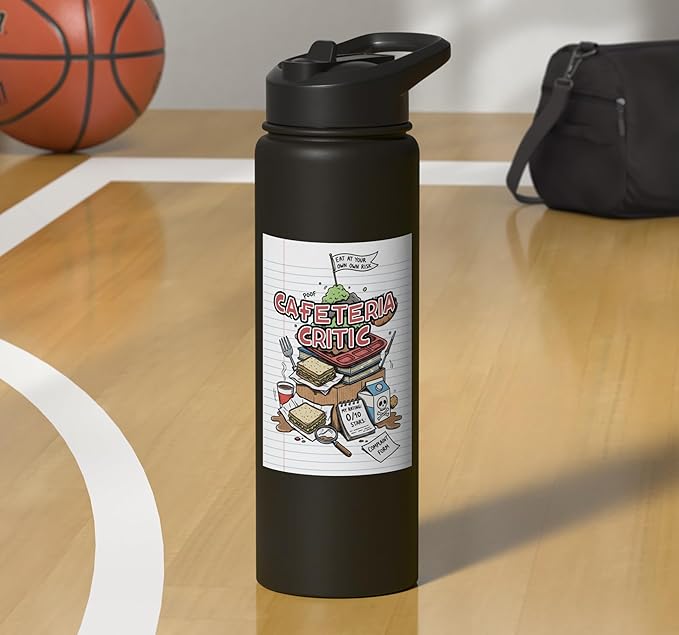 Cafeteria Critic - Student Lunch School Humor Food Chaos Stainless Steel Insulated Water Bottle