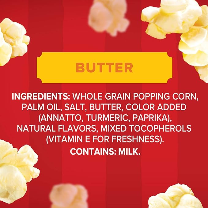 Orville Redenbacher’s Microwave Popcorn, Butter Flavor, 3g Fiber Per Serving, 3.29 oz., 36-Count