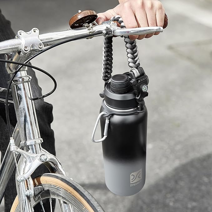 DYSANKY Insulated Water Bottle | Thickened Stainless Steel Vacuum Metal | Portable Sports Water Jug for Gym and Hiking with Straw, Carrier Bag, Handle Strap | BPA-Free 32 oz