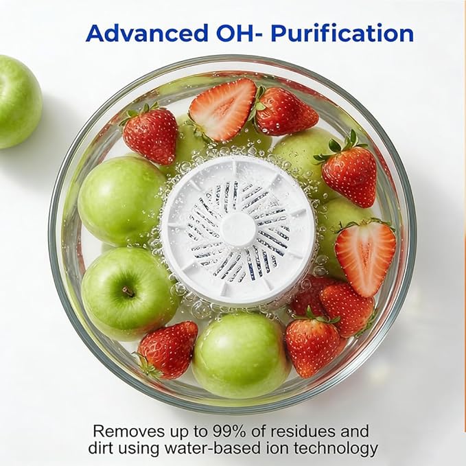 Fruit and Vegetable Cleaner Device,Portable USB Wireless Veggie Wash with Purification Technology,Periproduce Vegetable Cleaner,Portable Wireless Veggie Wash for Washing Fruits,Vegetables,Meat(White)