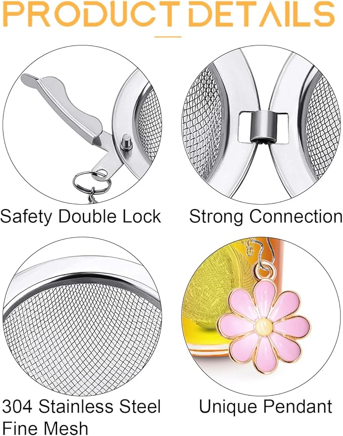 Set of 2 Tea Infuser for Loose Leaf Tea with Butterfly and Flower Charms - Stainless Steel Tea Strainers by TeaSanavie