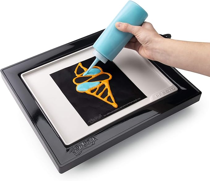 Presto 07080 PanGogh Cool Touch, Electric griddle, ideal size for small families, includes batter bottles & template for pancake art