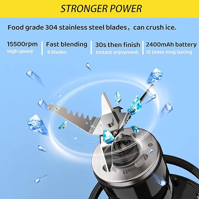 Electric Juicer Bottle, Stainless Steel, 8oz, for Smoothies, Shakes, Milkshakes (black)