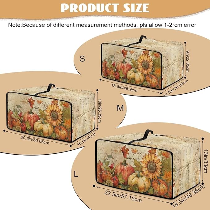 Toaster Oven Dust Cover Small Kitchen Appliance Cover for Countertop Convection Ovens,Small Appliances, M, 16.5 x 20.5 x 10 Inches, Retro Pumpkin Sunflower