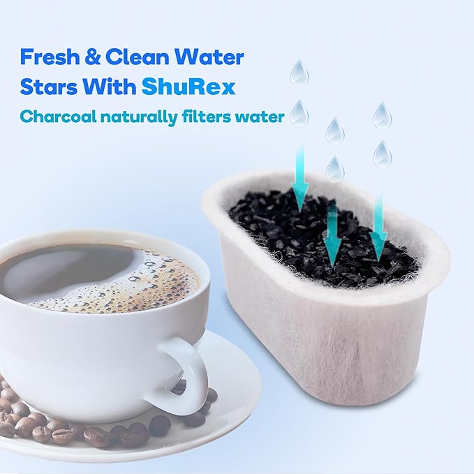 24 Pack Replacement Activated Charcoal Water Filter Cartridges for Beautiful 14-cup Programmable Drip Coffee Maker, Premium Water Filtration Pods Compatible with Drew Barrymore coffee makers