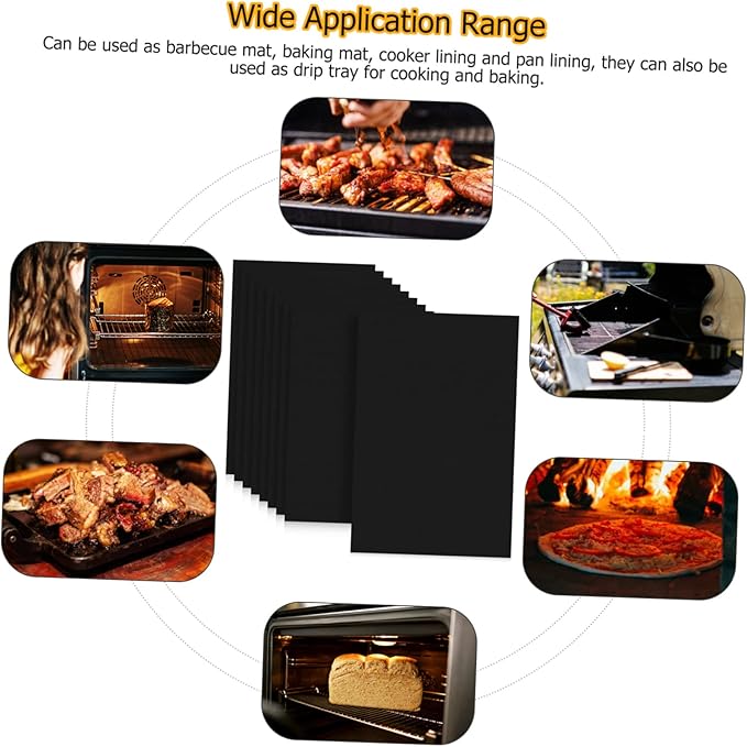 9pcs Non-stick Oven Mats High-temperature Resistant Baking Liners for Even Heating -up for Electric Gas Ovens