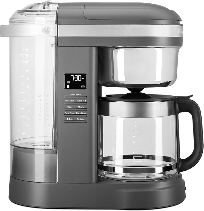 KitchenAid 12 Cup Drip Coffee Maker with Spiral Showerhead and Programmable Warming Plate - KCM1209