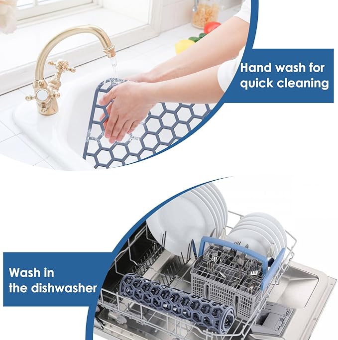 Bestjing Silicone Sink Protectors for Kitchen Sink with Center Drain -18.2"x12.5" Kitchen Accessory, Non-Slip Heat Resistant Mat for Bottom of Farmhouse Porcelain Stainless Steel, Dishwasher Safe