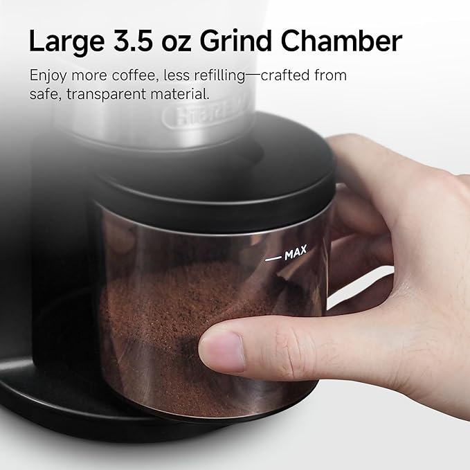 HIBREW G3 Coffee Grinder Electric, 40mm Conical Burr with 31 Adjustable Settings, Anti-Static & Double-Layer Air Blower, Fits 51/54/58mm Portafilters, Barista-Grade for Espresso/Pour Over/Drip Coffee