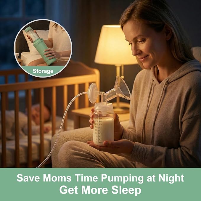6PCS Breastmilk Storage Bottle, BPA Free Wide-Neck Spectra Bottles for Pumping, Storage Collection Baby Bottles for Fridge & Momcozy Breast Milk Cooler, Breastfeeding Bottle, 10 oz