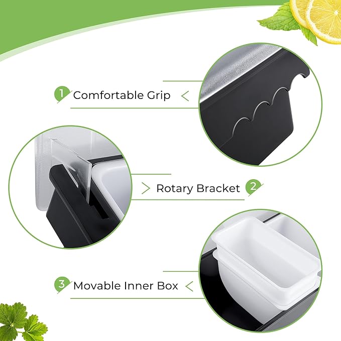Fruit, Veggie & Condiment Caddy with Lid Dispenser Tray Garnish Station for Bartending & Serving Taco (2, 6 Compartment)
