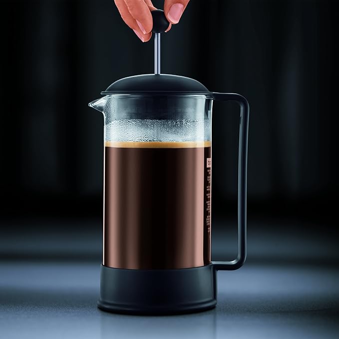 Bodum 34oz Brazil French Press Coffee Maker, High-Heat Borosilicate Glass, Red - Made in Portugal