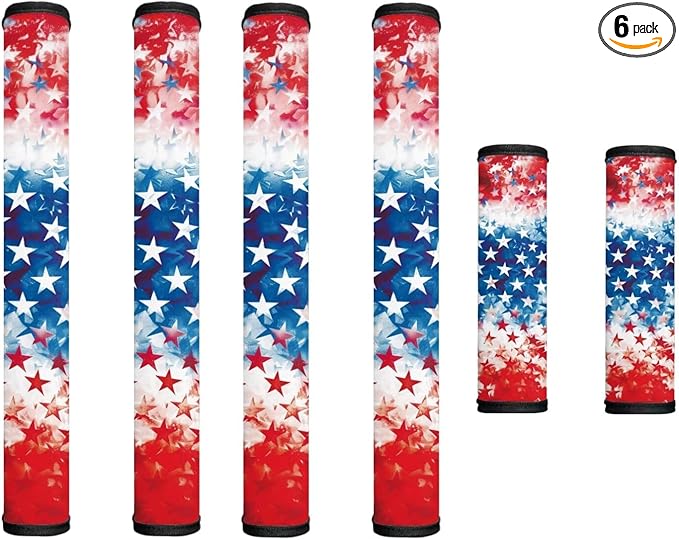 Patriotic Fridge Door Handle Covers Set of 6 Kitchen Appliance Decor Handles Glove Anti-Slip Protectors 4th of July Refrigerator Decor Accessories, Star American Flag Red White Blue
