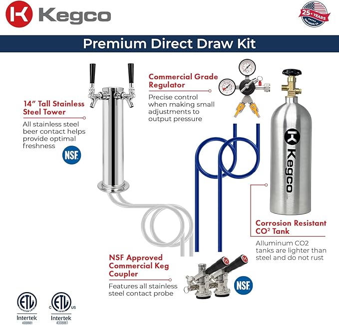 Kegco K309SS-2 24" Wide Dual Tap Stainless Steel Digital Kegerator