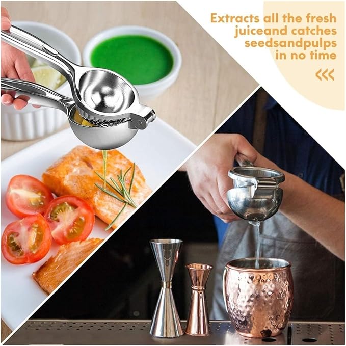 Manual Juicer Hand Press Stainless Steel Lemon Juicer Manual Citrus |-resistant Dishwasher-safe Squeezer |for Lemons Limes More(2-In-1 Lemon Squeez)