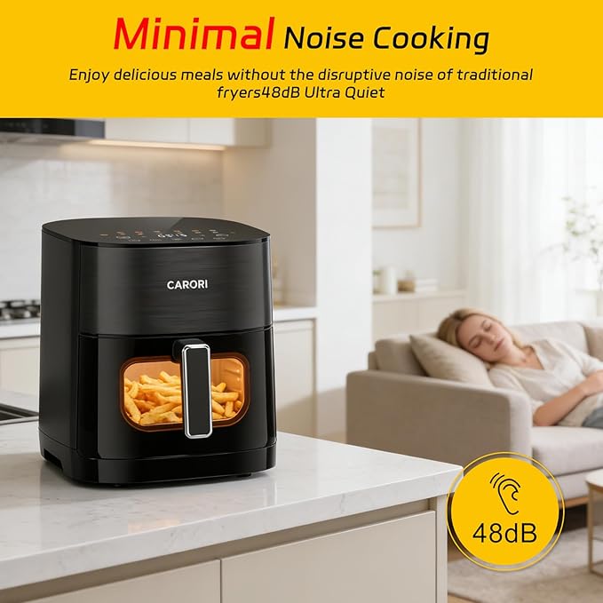6Qt Air Fryer 14-in-1 with Viewing Window, Large Capacity, 392℉ Max Crisp, No Flipping Dual Heating, 1700W Fast Even Cooking, Nonstick Dishwasher Safe Basket, Bake Roast Dehydrate Reheat