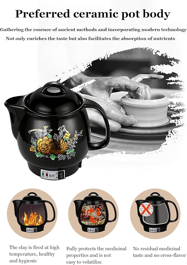 Smart Automatic Chinese Herbal Pot, Herbal Medicine Cooker, Chinese Medicine Cooking Pot, 3 Preset Modes (Decoct/Soup/Tea), with Keep Warm, for TCM Lovers 4L