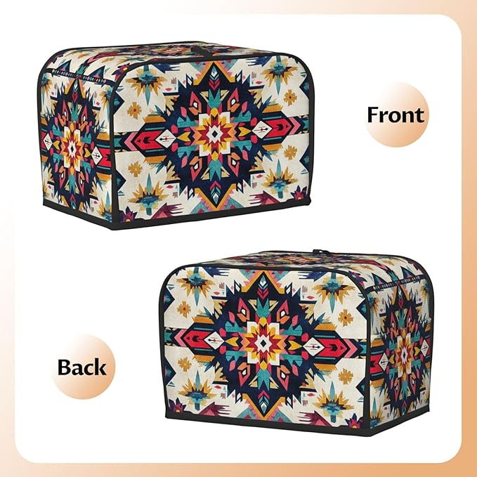Southwestern Pattern Toaster Cover 2 Slice, Cute Country Bread Machine Cover, Washable Toaster Kitchen Small Appliance Cover Stain Resistant,with Top Handle