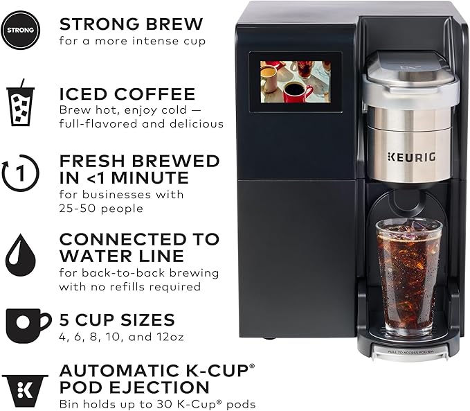 Keurig K-3550 Large Business Single Serve Coffee Maker, Plumbed, Silver/Black