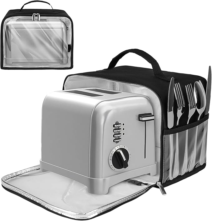 Toaster Cover 2 Slice with Aluminum Foil Lining and Base Compatible with Cuisinart/BELLA/Black and Decker,Cover only