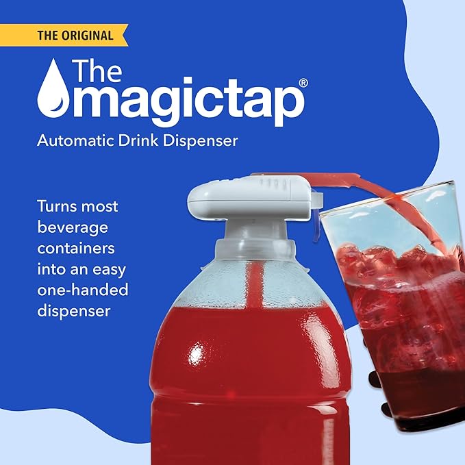Magic Tap Automatic Drink Dispenser for Fridge, Teal (3 Pack), No Spill Milk Dispenser for Fridge, Automatic Milk Dispenser Pump for Gallon Jugs, Water & Juice, Fits Most Bottles, Batteries Required