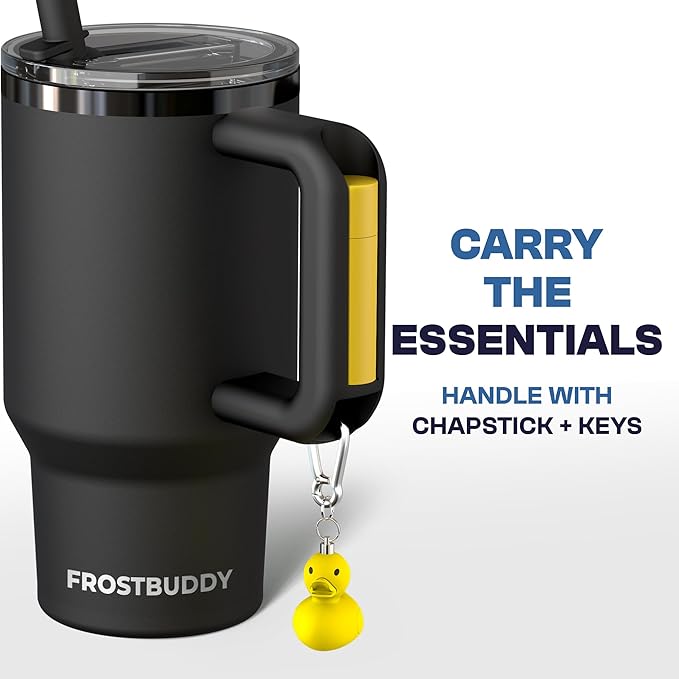 Frost Buddy Thicc Buddy - 16 oz Stainless Steel Vacuum Insulated Tumbler with Lid and Straw for Water - Travel Mug Cupholder Friendly - Gifts for Women Men Him Her (Ice Cream)