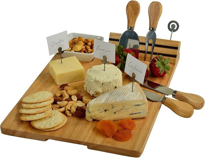 Picnic at Ascot NCAA Officially Licensed Purdue Bamboo Cheese/Charcuterie Board with Ceramic Bowl, Knife Set & cheese Markers