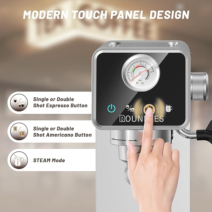 20 Bar Espresso Machine, Semi-Automatic Espresso Machine with Milk Frother, Compact Espresso Coffee Maker For Café-Quality Lattes and Cappuccinos at Home & Office