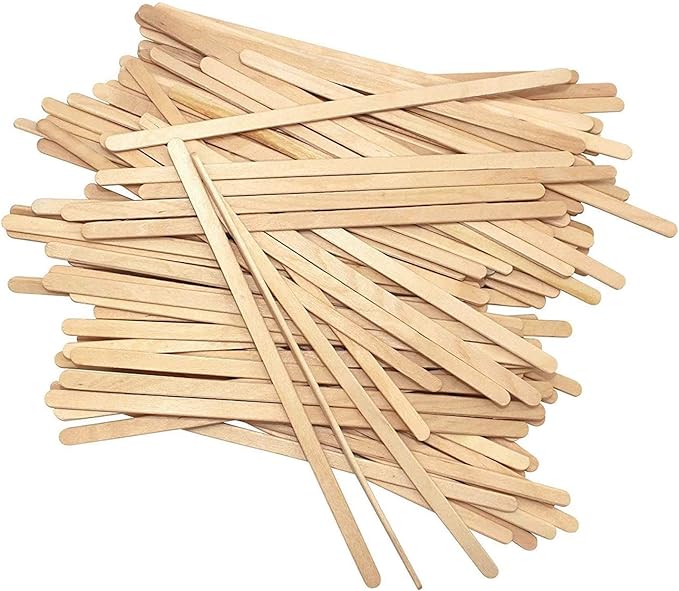 Coffee Stirrers Disposable Wooden Coffee Stir Sticks - Round-End Birchwood 5.5 Inches Large Wooden Stir Sticks - Pack of 500 Wood Stir Sticks, Coffee Sticks, Stirrers