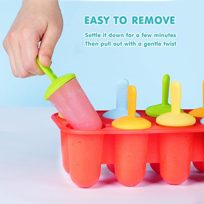 Miaowoof 10-Cav & 8-Cav Silicone Popsicle Mold for Kids, Non-BPA Premium Silicone Popsicles Molds